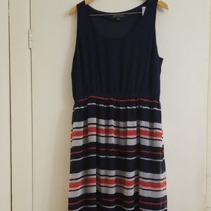 Navy & multi maxi dress